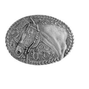 Horsehead and Filigree Belt Buckle